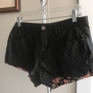 BlankNYC black leather shorts, size 27.